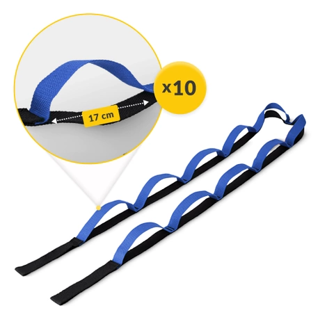 Protahovací pás na jógu modrý