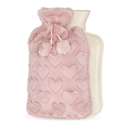 Gumový termofor v plyšovém obalu 2 L růžový