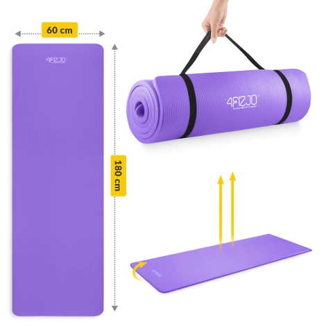 Podložka na cvičení YOGA MAT NBR 1 cm 180 × 60 × 1 cm fialová