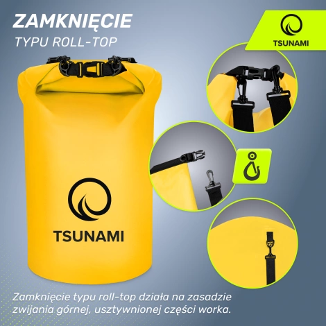 Nepromokavý vak 30 l TSUNAMI žlutý