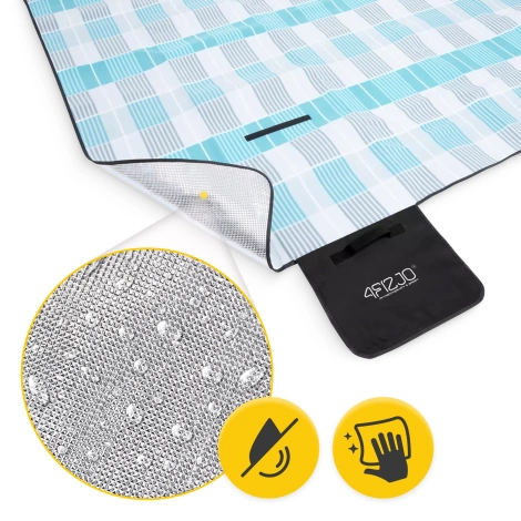 Pikniková deka s izolační vrstvou 200 x 200 cm kotskovaná