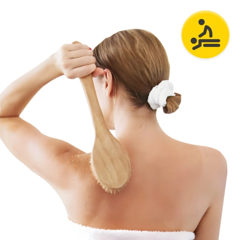 Dlouhý masážní kartáč na tělo a koupel tvrdý