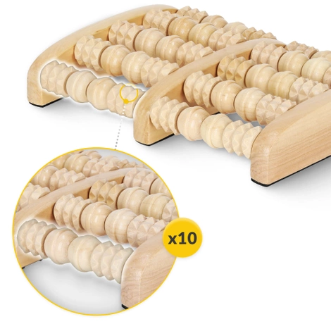 Dřevěný dvojitý masážní váleček na nohy