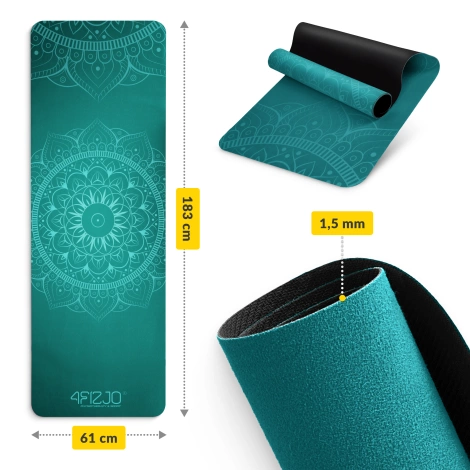 Semišová podložka na jógu a cvičení 1,5 mm