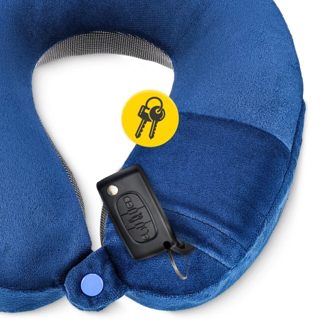 Cestovní polštář rohlík modrý