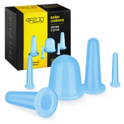 Silikonové masážní baňky FACE+ 5 ks. modré