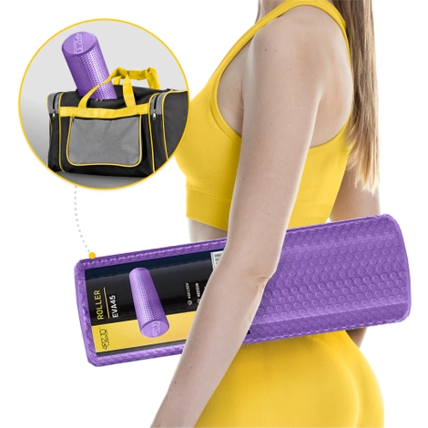 Masážní válec s výstupky CARE+ 45 cm fialový