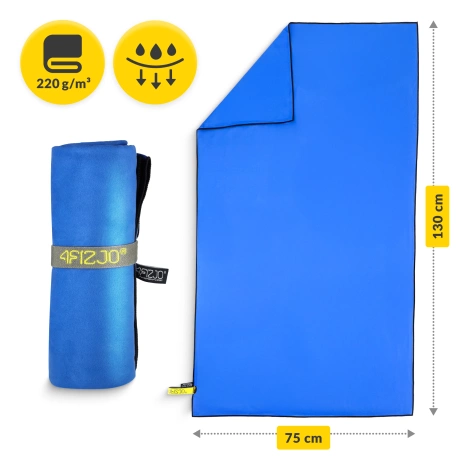 Rychleschnoucí ručník z mikrovlákna 130 x 75 cm modrý