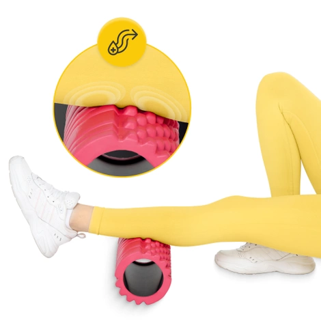 Masážní válec s výstupky EVA 33 cm růžový