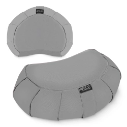 Meditační polštář na jógu ZAFU ve tvaru půlměsíce šedý