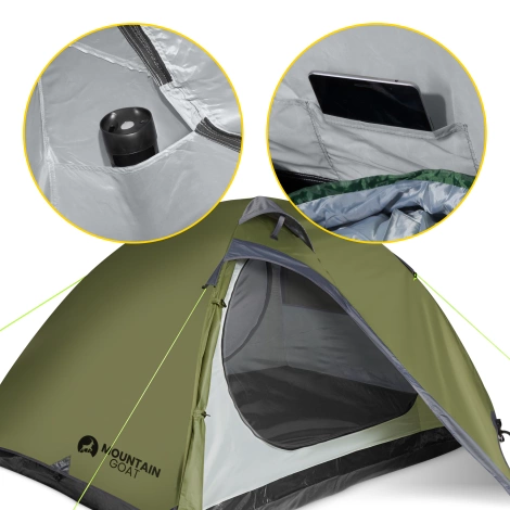 Turistický stan pro dva PRIME DUO MOUNTAIN GOAT zelený