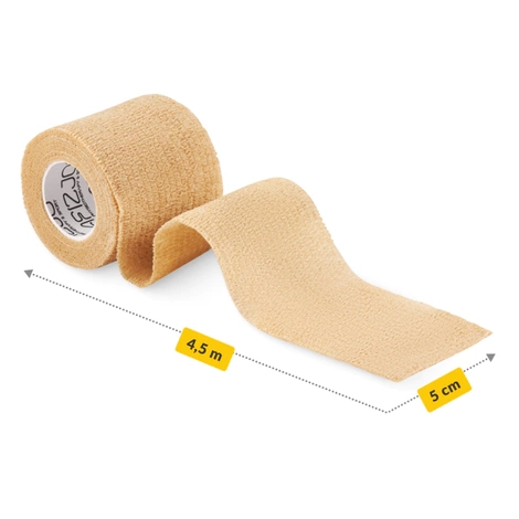 Kohezivní obinadlo 4,5 m x 5 cm béžové