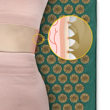 ECO akupresurní podložka s polštářem XL zelená