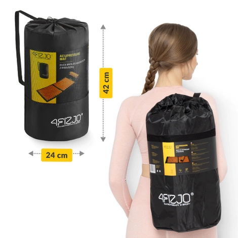 Velká akupresurní podložka s polštářem XL oranžová