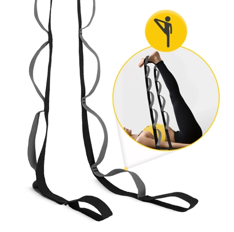 Protahovací pás na jógu šedý