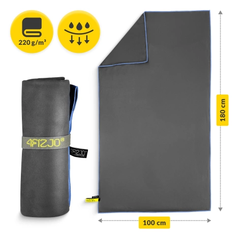 Rychleschnoucí ručník z mikrovlákna 180 x 100 cm šedý