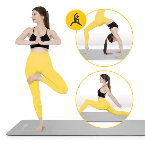 Podložka na cvičení YOGA MAT NBR 180 × 60 × 1,5 cm šedá