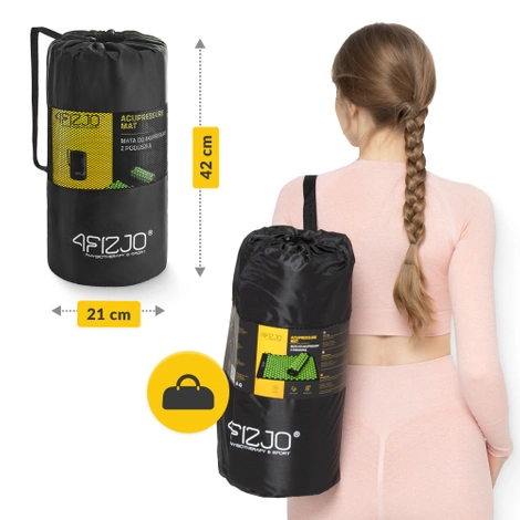 Akupresurní podložka s polštářem zelená