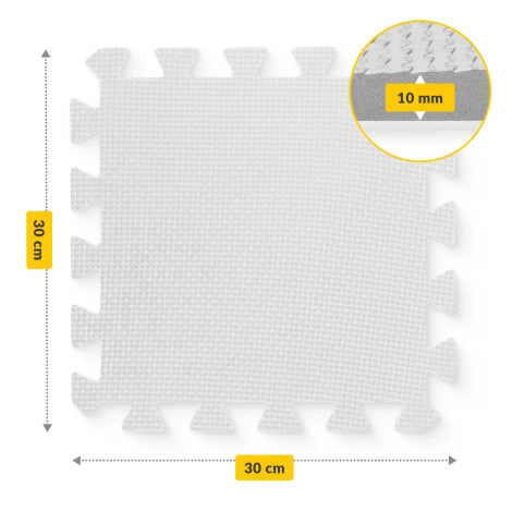 Hrací podložka pro děti puzzle 90 x 90 cm šedá