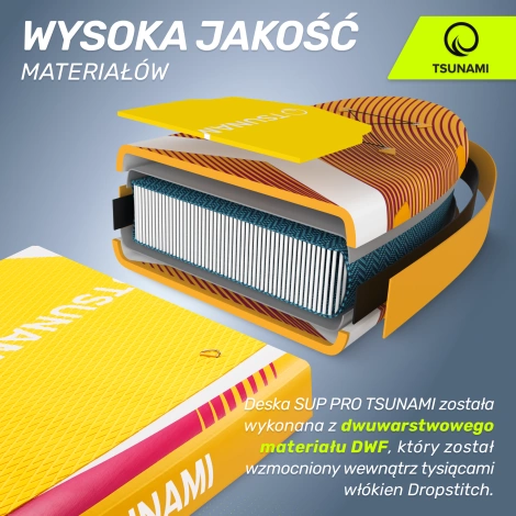 Nafukovací paddleboard SUP TSUNAMI 350cm T15 žlutý