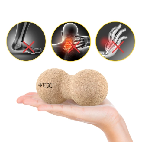 Dvojitý masážní korkový míček 6,5 cm