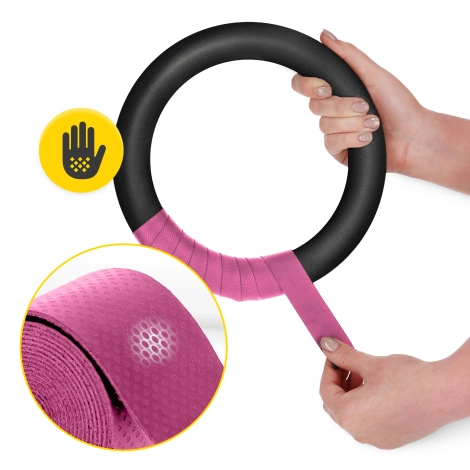 Gymnastické kruhy ABS černo-růžové