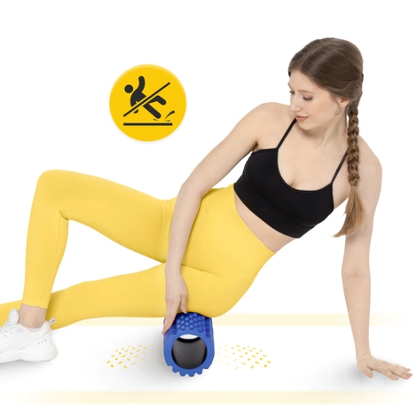 Masážní válec s výstupky EVA 33 cm modrý