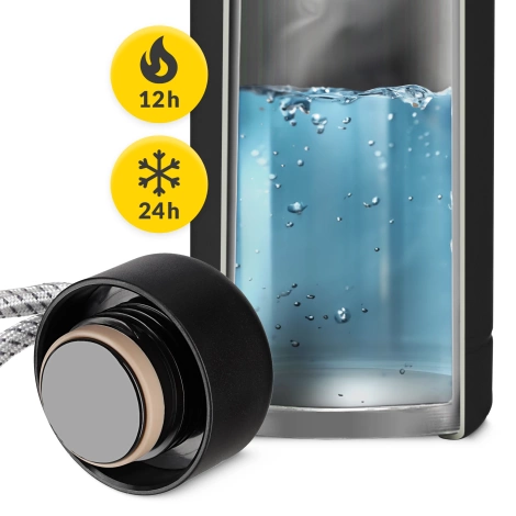 Termoláhev 540 ml s páskem černá