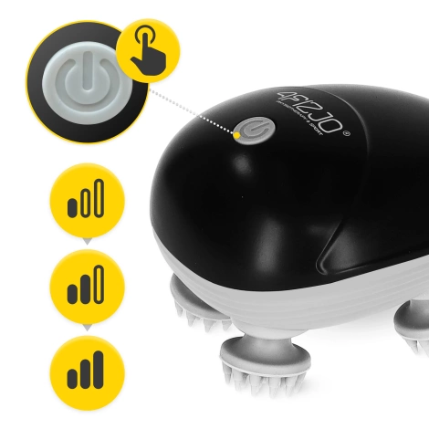 Elektrický masážní přístroj na pokožku hlavy černý