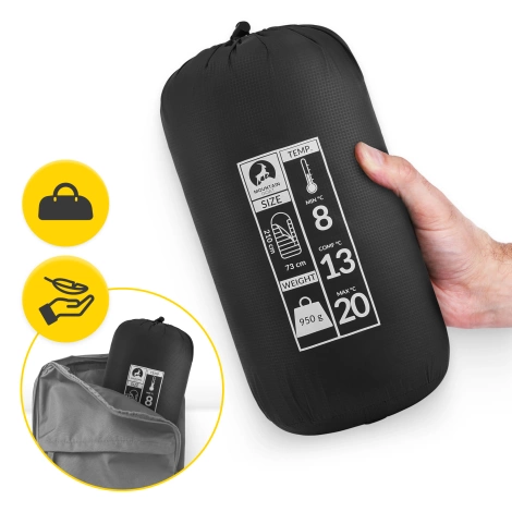 Cestovní spací pytel mumie Mountain Goat STANDARD černý