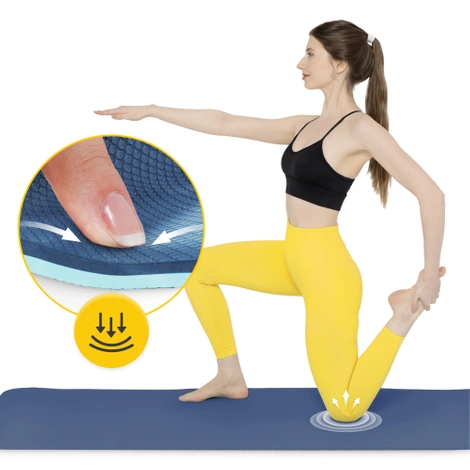 Podložka na cvičení TPE protiskluzová 0,6 cm tmavě modrá