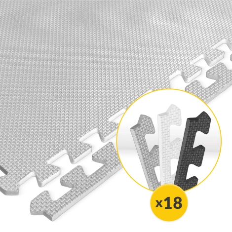 Hrací podložka puzzle 180 x 180 cm šedá