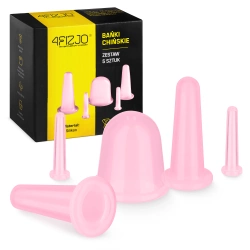 Silikonové masážní baňky FACE+ 5 ks. růžové