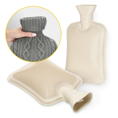 Gumový termofor v obalu 2 L tmavě šedý