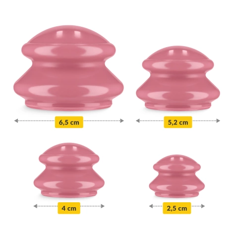 Gumové masážní baňky 4 ks. růžové