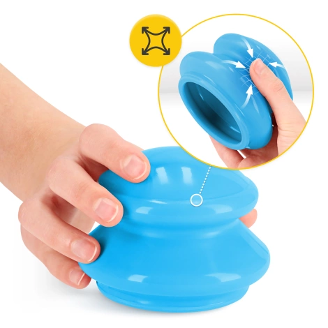 Gumové masážní baňky 4 ks. modré