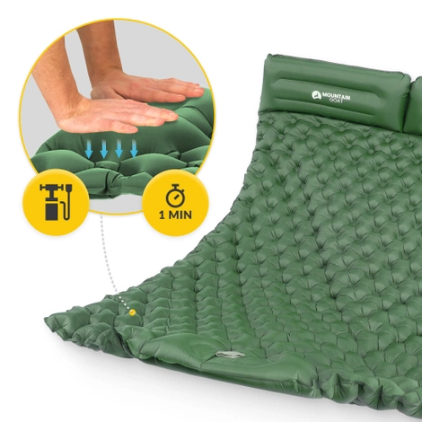 Samonafukovací matrace pro dva MOUNTAIN GOAT khaki