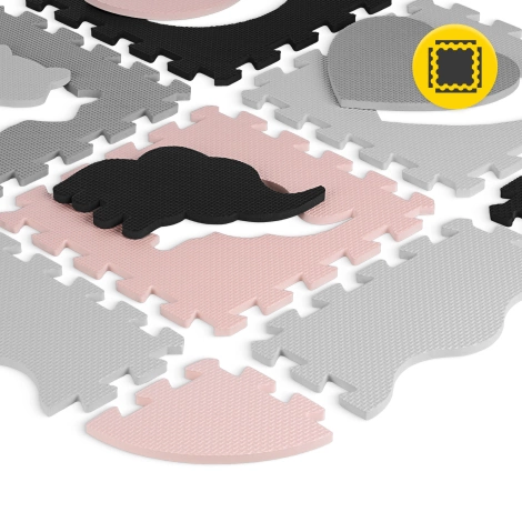 Sada pěnových puzzlí 'Zvířata' 150x150 růžové