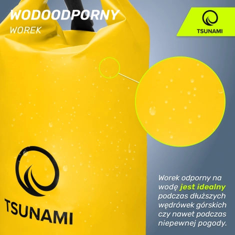 Nepromokavý vak 30 l TSUNAMI žlutý