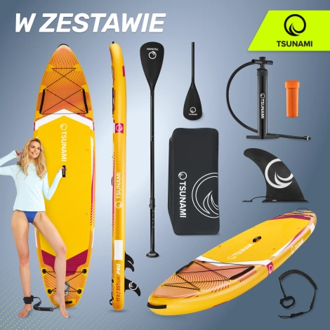 Nafukovací paddleboard SUP TSUNAMI 350cm T15 žlutý