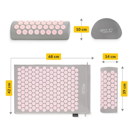 Akupresurní podložka s polštářem růžová