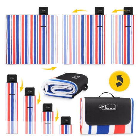 Pikniková deka s izolační vrstvou 200 x 200 cm pruhovaný