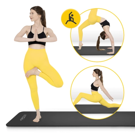 Podložka na cvičení YOGA MAT NBR 180 × 60 × 1,5 cm černá