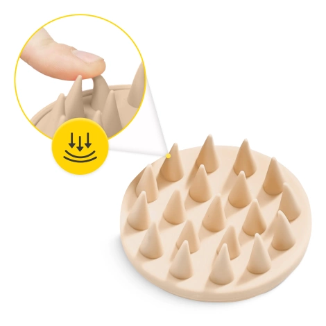 Masážní kartáč na pokožku hlavy béžový