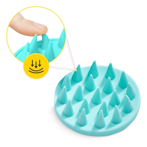 Masážní kartáč na pokožku hlavy modrý