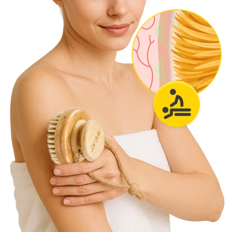 Masážní kartáč na sucho pro jemnou pokožku