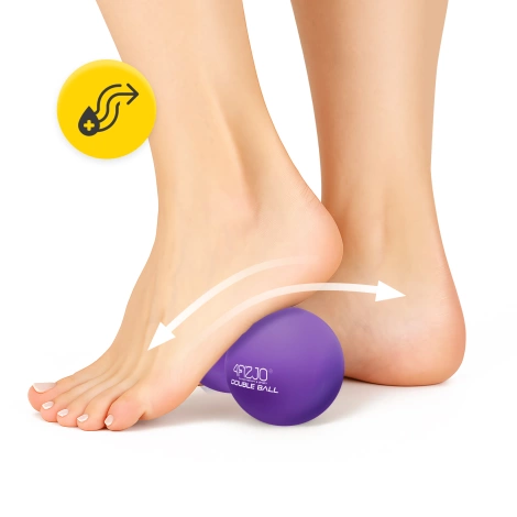 Dvojitý masážní míček DOUBLE BALL fialový