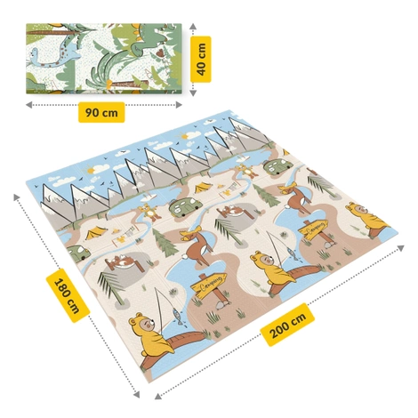 Skládací vzdělávací podložka XXL "Džungle a Kempování" 200 x 180 cm