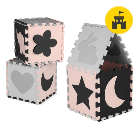 Sada pěnových puzzlí 'Zvířata' 150x150 růžové