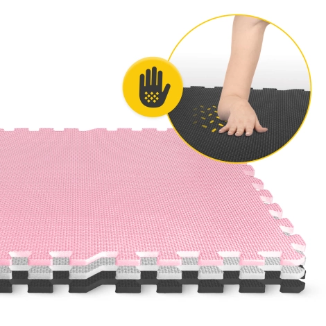 Sada 9 podložek na cvičení puzzle - "Pastelově růžová"